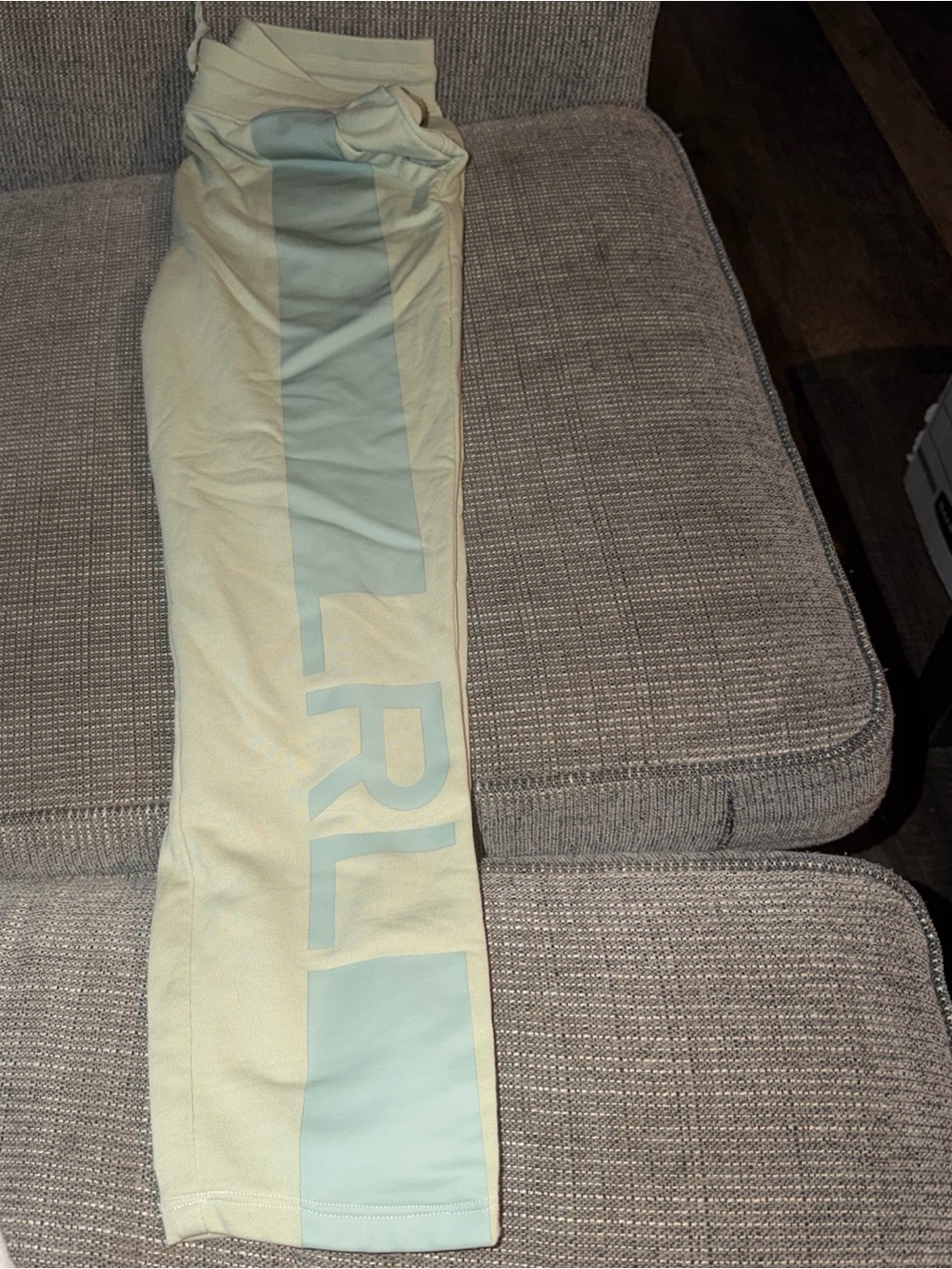 Polo by Ralph Lauren Girls Sage Green Logo Stripe Leggings